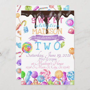 Candy Birthday Invitation