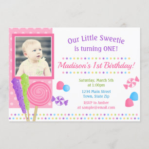 Candy Birthday Invitation Candyland 1st Birthday
