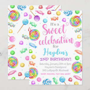 Candy Birthday Invitation, Candyland Invitation