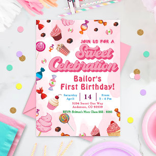 Candy Birthday Invitation The First Party