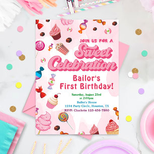 Candy Birthday Invitation The First Party