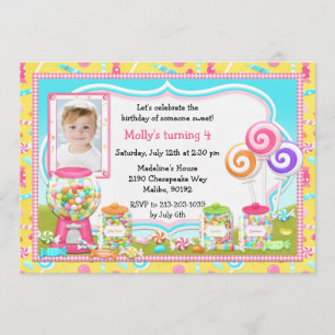 Candy Birthday Party Invitation