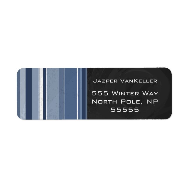 Candy Blue Stripes Return Address Label (Front)