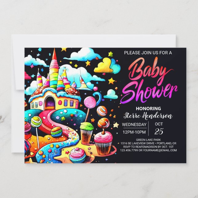Candy Bohemian Custom Baby Shower Invitation (Front)