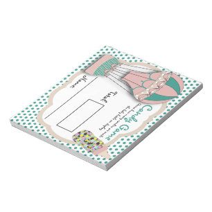 Candy Bottle Guessing Game, M&M, Hot Air Balloon Notepad