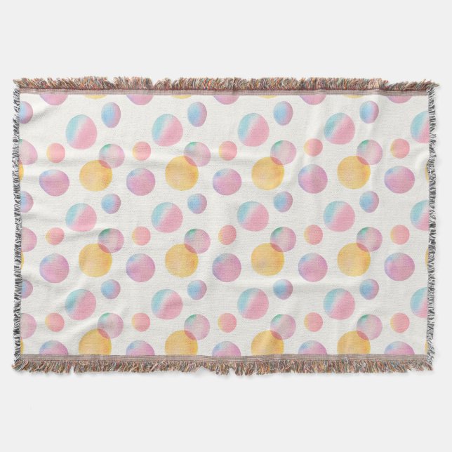 Candy Bubbles Cheerful Throw Blanket (Front)