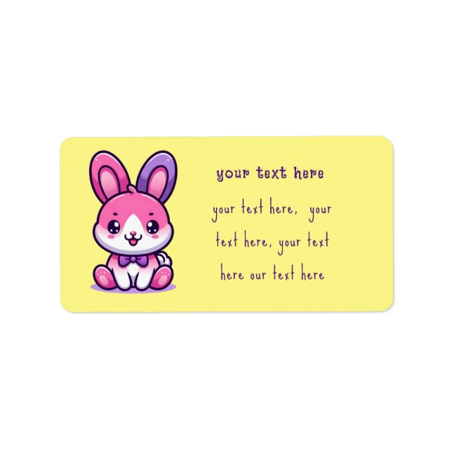 Candy bunny editable label (Front)