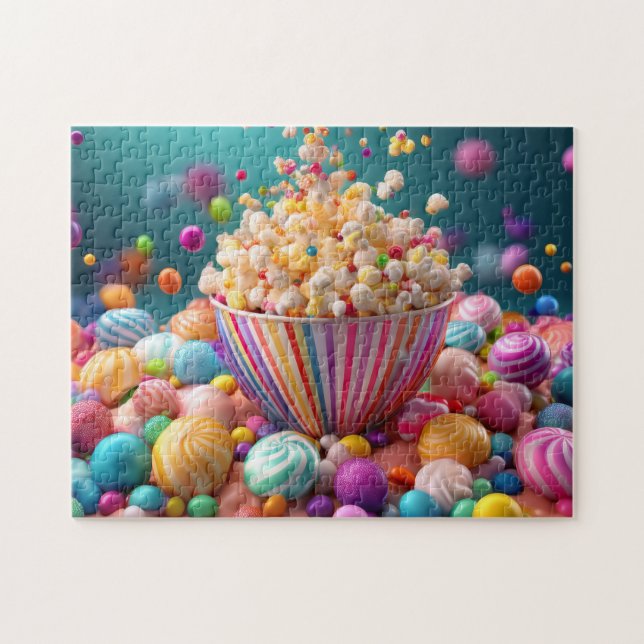 Candy Burst Popcorn Delight Jigsaw Puzzle (Horizontal)
