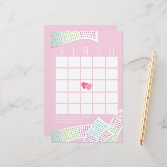 Candy Buttons Sweet Bingo Stationery (Front/Back In Situ)