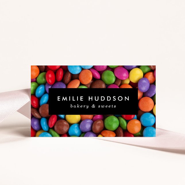 Candy Buttons, Sweets, Cake Shop, Pastry Shop Business Card (Creator Uploaded)