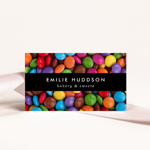 Candy Buttons, Sweets, Cake Shop, Pastry Shop Business Card