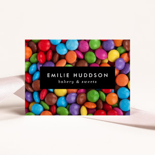 Candy Buttons, Sweets, Cake Shop, Pastry Shop Business Card