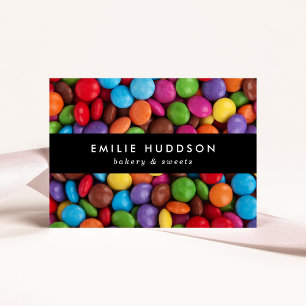 Candy Buttons, Sweets, Cake Shop, Pastry Shop Business Card