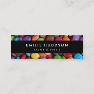 Candy Buttons, Sweets, Cake Shop, Pastry Shop Mini Business Card