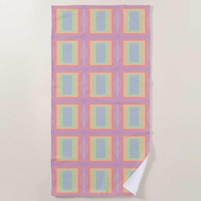 Candy Cake Pastel Colour Block  Beach Towel (Front)
