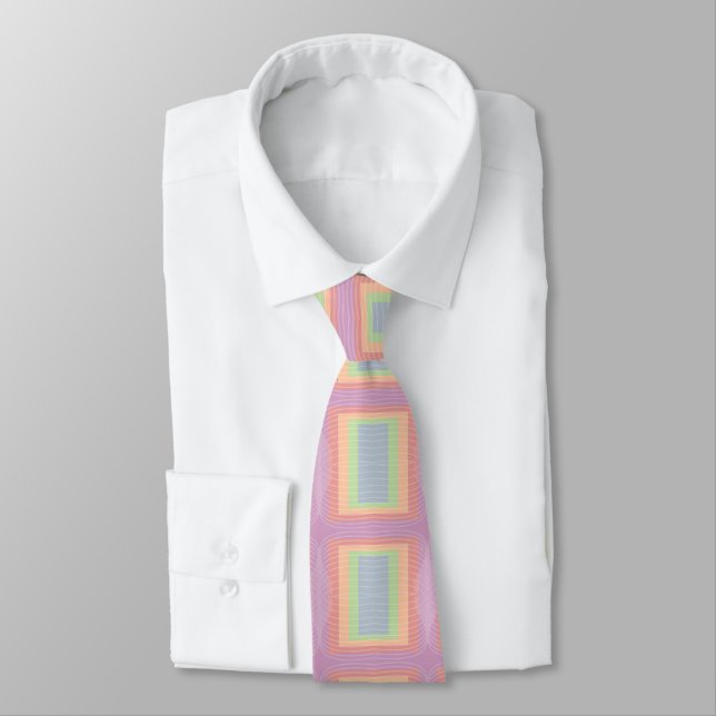 Candy Cake Pastel Colour Block  Tie (Tied)