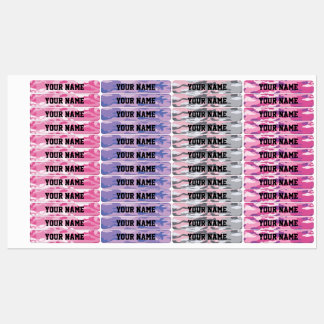 Candy Camo Skinny Adhesive Waterproof Labels