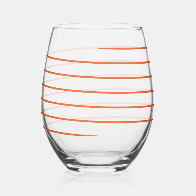 Candy Can Orange Striped Wine Glasses (Right)