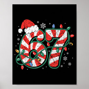 Candy Cane 67 Funny Christmas 67 Six Seven Candy C Poster