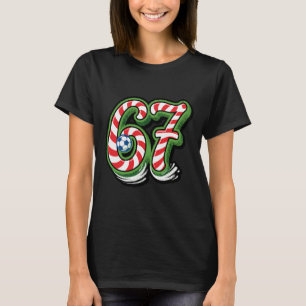 Candy Cane 67 Soccer Ll Christmas Funny Sports T-Shirt