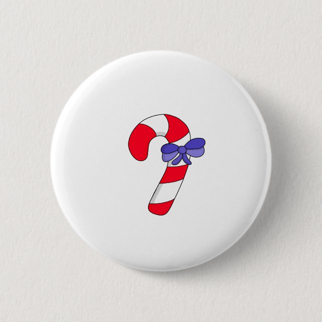 Candy cane 6 cm round badge (Front)