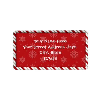 Candy Cane Address Labels