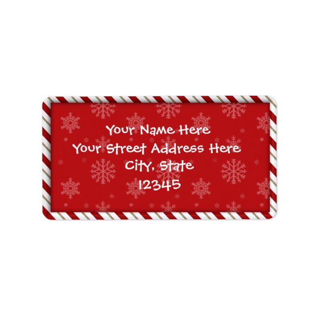 Candy Cane Address Labels (Front)