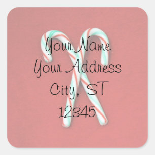 Candy Cane Address Sticker