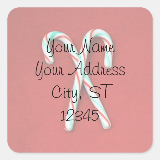Candy Cane Address Sticker (Front)