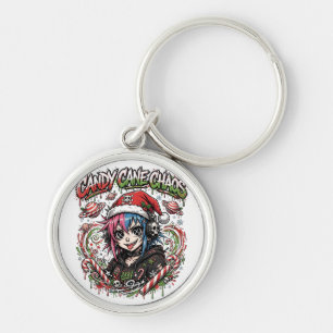 Candy Cane Anime Christmas Keychain Girls Gift