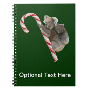 Candy Cane Australian Koala Bears Notebook