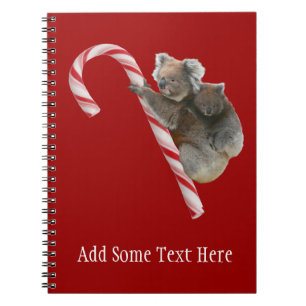 Candy Cane Australian Koala Bears Notebook