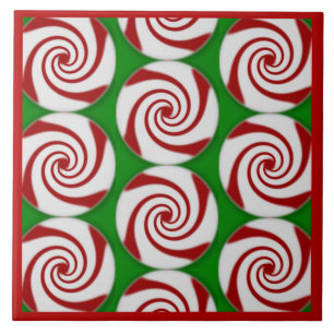 Candy Cane Basics Peppermint Drop Ceramic Tile