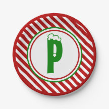 Candy Cane Basics Red/White Monogram 