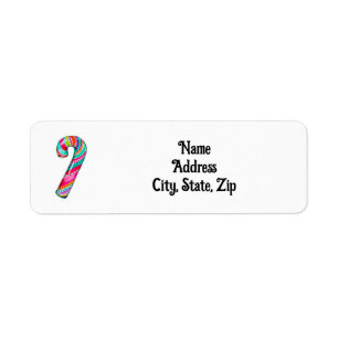 Candy Cane Boho Cute Pink Christmas Address Return Address Label