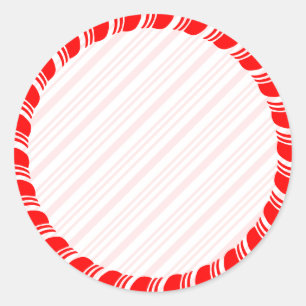 Candy Cane Border Christmas Blank Custom  Classic Round Sticker