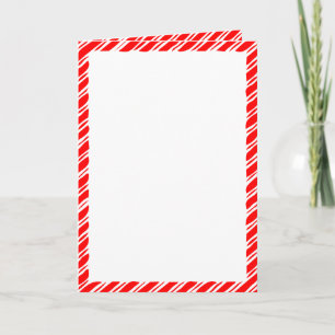 Candy Cane Border Christmas Blank Custom Text Invitation