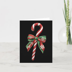 Candy Cane Bow Christmas Peppermint Christmas Cand Card