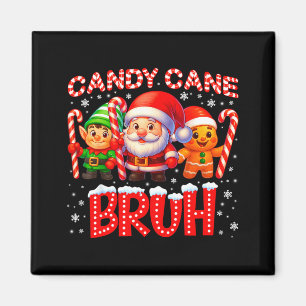 Candy Cane Bruh Cute Santa Elf Christmas Xmas Boy  Magnet