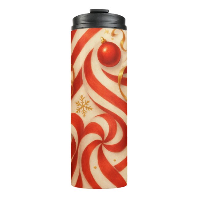 Candy Cane Carousel Thermal Tumbler (Front)