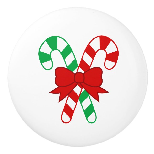 Candy Cane Ceramic Knob (Front)