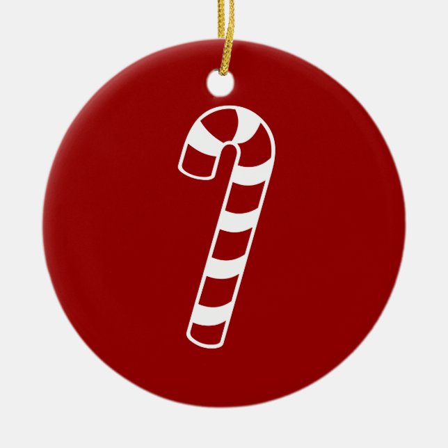 Candy Cane Ceramic Tree Decoration (Front)
