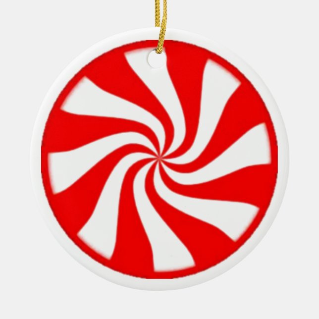 Candy Cane Ceramic Tree Decoration (Front)