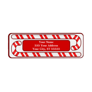 Candy Cane Chirstmas Address Label Return Address Label
