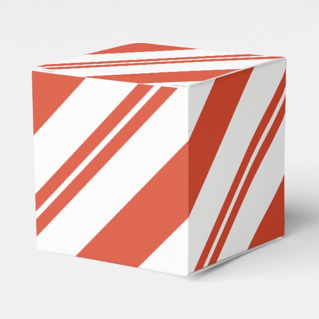 Candy Cane Chorus-Big Stripe Diagonal Favour Box (Front Side)