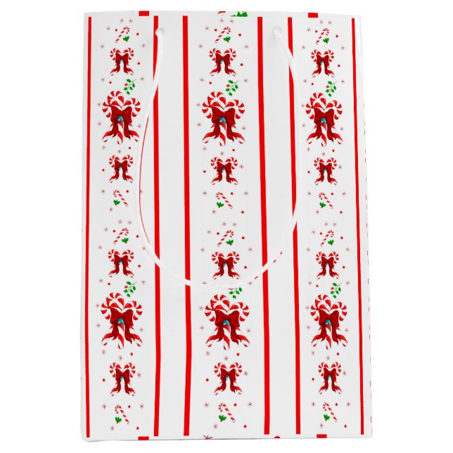 Candy Cane Chorus Medium Gift Bag (Front)