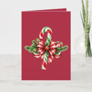 Candy Cane Christmas Arrangement Card