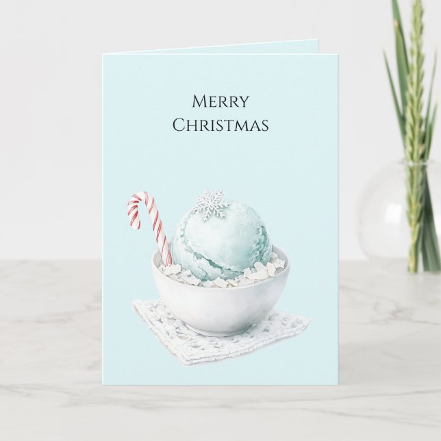 Candy Cane Christmas Bowl Card (Front)