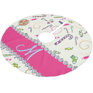 Candy Cane Christmas Brushed Polyester Tree Skirt