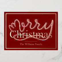 Candy Cane Christmas Card - red stripe back